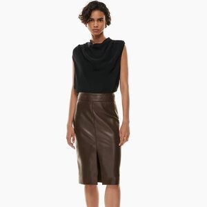 Aritzia Babaton Pegu Faux Leather Pencil Skirt Sz 4